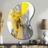 Mustard Yellow And Vivid Gray I - Asymmetric Metal Wall Art