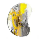 Mustard Yellow And Vivid Gray I - Asymmetric Metal Wall Art