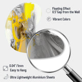 Mustard Yellow And Vivid Gray I - Asymmetric Metal Wall Art