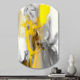 Mustard Yellow And Vivid Gray I - Asymmetric Metal Wall Art