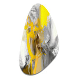 Mustard Yellow And Vivid Gray I - Asymmetric Metal Wall Art