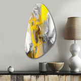 Mustard Yellow And Vivid Gray I - Asymmetric Metal Wall Art