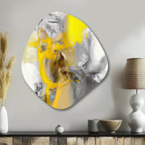 Mustard Yellow And Vivid Gray I - Asymmetric Metal Wall Art