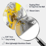 Mustard Yellow And Vivid Gray I - Asymmetric Metal Wall Art