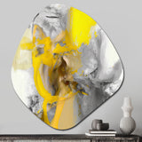 Mustard Yellow And Vivid Gray I - Asymmetric Metal Wall Art