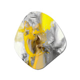 Mustard Yellow And Vivid Gray I - Asymmetric Metal Wall Art