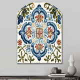 Mediterranean Tiles In Retro Blue I - Asymmetric Metal Wall Art