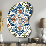 Mediterranean Tiles In Retro Blue I - Asymmetric Metal Wall Art