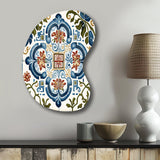 Mediterranean Tiles In Retro Blue I - Asymmetric Metal Wall Art