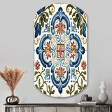 Mediterranean Tiles In Retro Blue I - Asymmetric Metal Wall Art