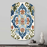 Mediterranean Tiles In Retro Blue I - Asymmetric Metal Wall Art