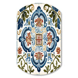 Mediterranean Tiles In Retro Blue I - Asymmetric Metal Wall Art