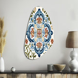 Mediterranean Tiles In Retro Blue I - Asymmetric Metal Wall Art