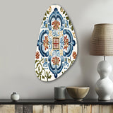 Mediterranean Tiles In Retro Blue I - Asymmetric Metal Wall Art