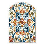 Mediterranean Tiles In Retro Blue III - Asymmetric Metal Wall Art