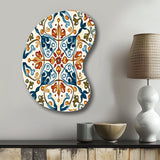 Mediterranean Tiles In Retro Blue III - Asymmetric Metal Wall Art