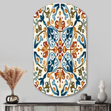 Mediterranean Tiles In Retro Blue III - Asymmetric Metal Wall Art