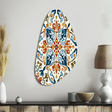 Mediterranean Tiles In Retro Blue III - Asymmetric Metal Wall Art