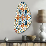 Mediterranean Tiles In Retro Blue III - Asymmetric Metal Wall Art