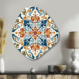 Mediterranean Tiles In Retro Blue III - Asymmetric Metal Wall Art