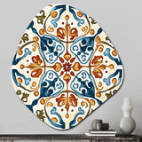 Mediterranean Tiles In Retro Blue III - Asymmetric Metal Wall Art