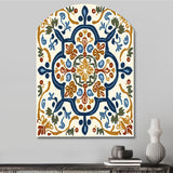 Mediterranean Tiles In Retro Blue IV - Asymmetric Metal Wall Art