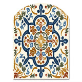 Mediterranean Tiles In Retro Blue IV - Asymmetric Metal Wall Art