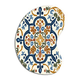 Mediterranean Tiles In Retro Blue IV - Asymmetric Metal Wall Art