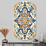 Mediterranean Tiles In Retro Blue IV - Asymmetric Metal Wall Art