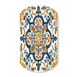 Mediterranean Tiles In Retro Blue IV - Asymmetric Metal Wall Art