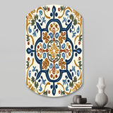 Mediterranean Tiles In Retro Blue IV - Asymmetric Metal Wall Art