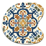 Mediterranean Tiles In Retro Blue IV - Asymmetric Metal Wall Art