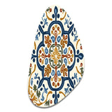 Mediterranean Tiles In Retro Blue IV - Asymmetric Metal Wall Art