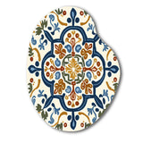 Mediterranean Tiles In Retro Blue IV - Asymmetric Metal Wall Art