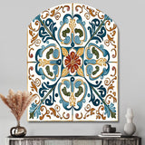 Mediterranean Tiles In Retro Blue VI - Asymmetric Metal Wall Art