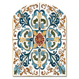 Mediterranean Tiles In Retro Blue VI - Asymmetric Metal Wall Art