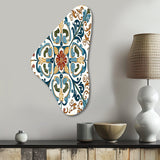 Mediterranean Tiles In Retro Blue VI - Asymmetric Metal Wall Art