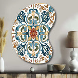 Mediterranean Tiles In Retro Blue VI - Asymmetric Metal Wall Art