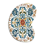 Mediterranean Tiles In Retro Blue VI - Asymmetric Metal Wall Art