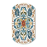 Mediterranean Tiles In Retro Blue VI - Asymmetric Metal Wall Art