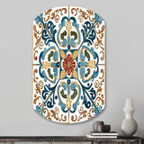 Mediterranean Tiles In Retro Blue VI - Asymmetric Metal Wall Art