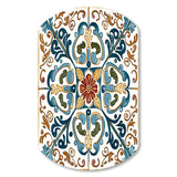 Mediterranean Tiles In Retro Blue VI - Asymmetric Metal Wall Art