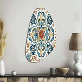 Mediterranean Tiles In Retro Blue VI - Asymmetric Metal Wall Art