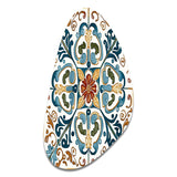 Mediterranean Tiles In Retro Blue VI - Asymmetric Metal Wall Art