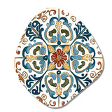 Mediterranean Tiles In Retro Blue VI - Asymmetric Metal Wall Art