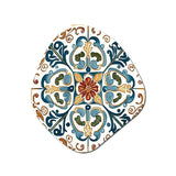 Mediterranean Tiles In Retro Blue VI - Asymmetric Metal Wall Art