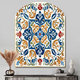 Mediterranean Tiles In Retro Blue VII - Asymmetric Metal Wall Art