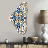 Mediterranean Tiles In Retro Blue VII - Asymmetric Metal Wall Art