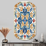 Mediterranean Tiles In Retro Blue VII - Asymmetric Metal Wall Art