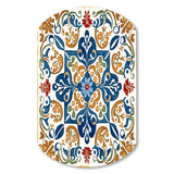 Mediterranean Tiles In Retro Blue VII - Asymmetric Metal Wall Art